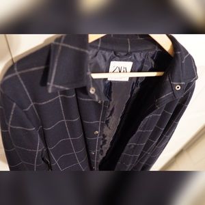 Plaid Zara Jacket in Navy